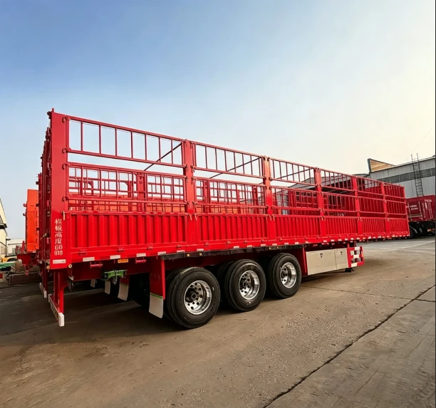 3 Axis Steel Cargo Guardrail Semi Trailer factory