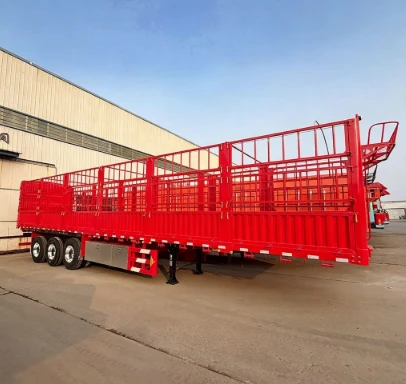 3 Axis Steel Cargo Guardrail Semi Trailer high quality