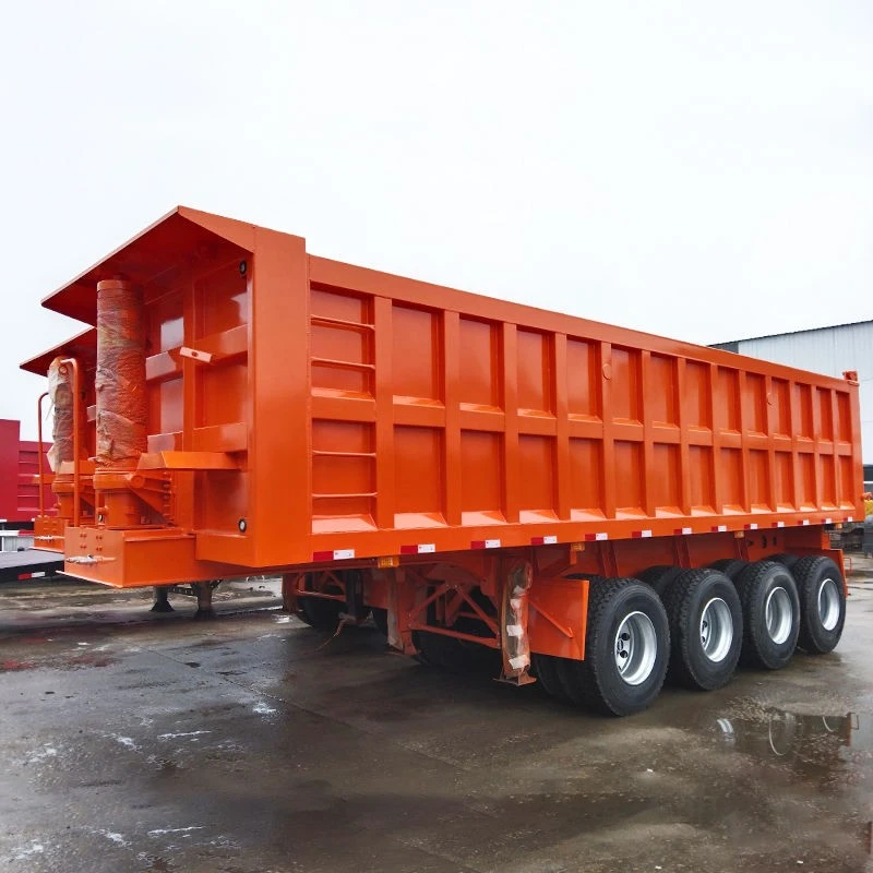 3 Axle Rear Dump Semi Trailer With A Load Capacity Of 50 Tons high quality