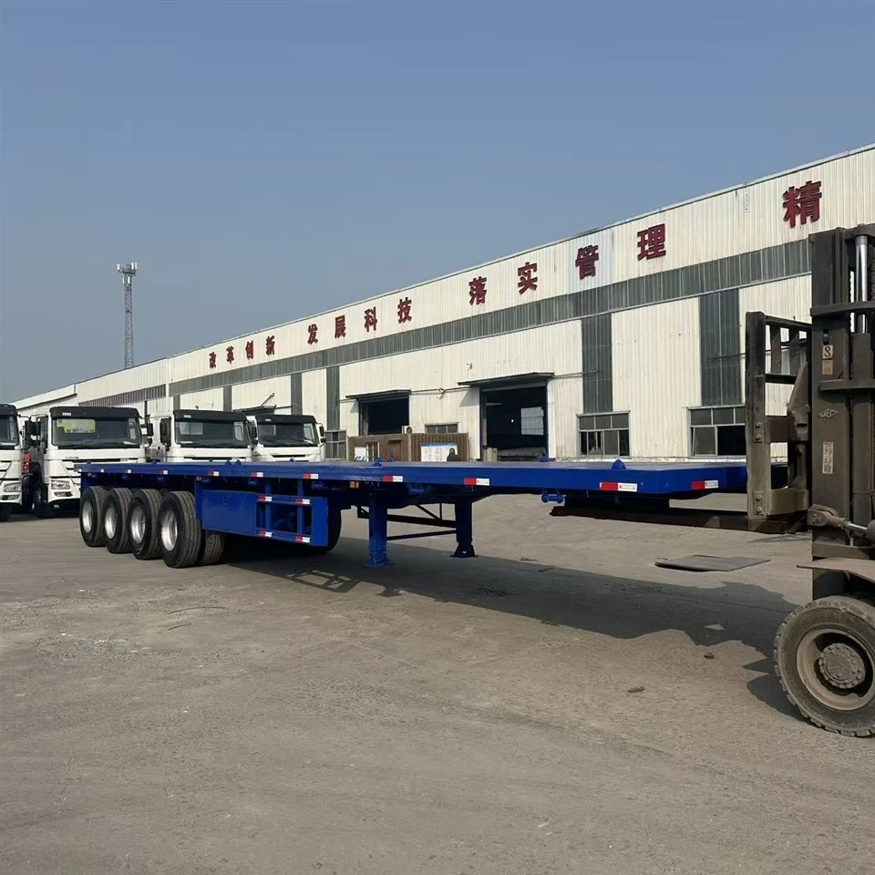 4 Axis 40 Foot Flatbed Container Semi Trailer