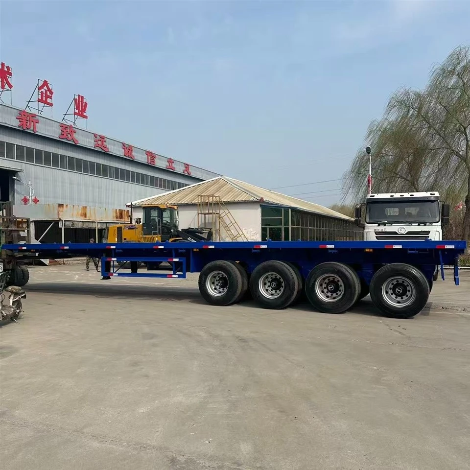 4 Axis 40 Foot Flatbed Container Semi Trailer suppliers