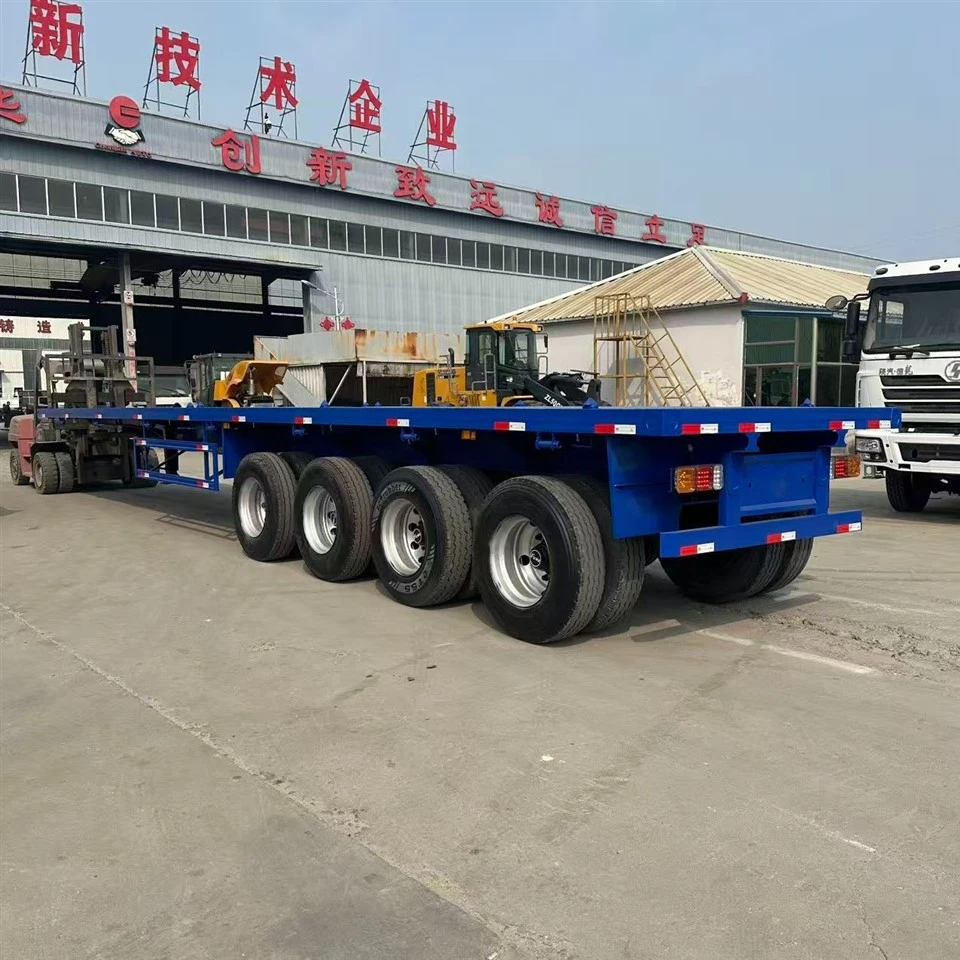 4 Axis 40 Foot Flatbed Container Semi Trailer price