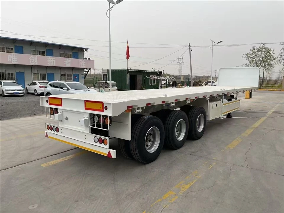 40 ton three axle flatbed semi trailer