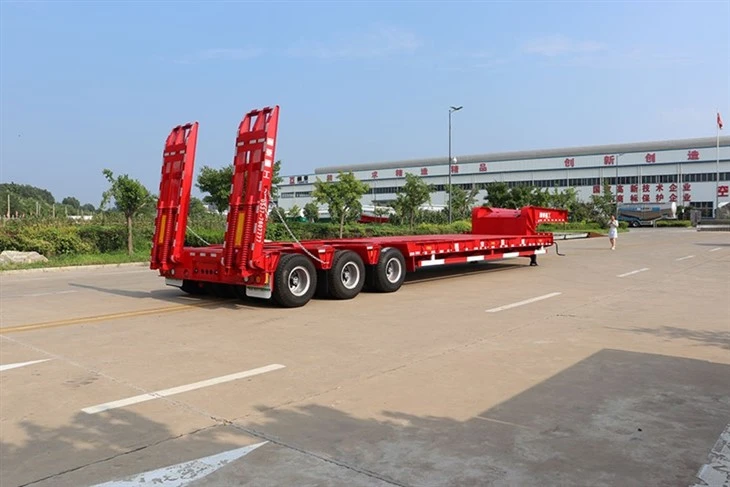 60t Tri Axle Low Flatbed Semi Trailer