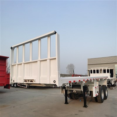 2 axle flatbed container semi trailer